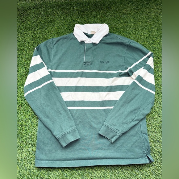 Levi’s Union Rugby Shirt Men’s size M Green/White - Picture 1 of 7